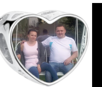 Charms • Zawieszka ze zdjęciem i grawerem • Serce ażurowe 2