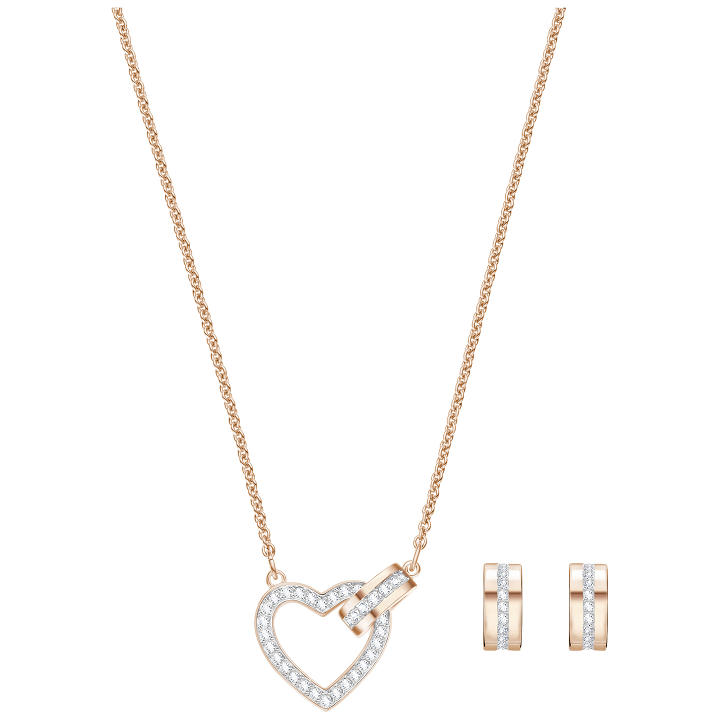 Zestaw SWAROVSKI • Lovely Set, White, Rose gold plating 5380718 1