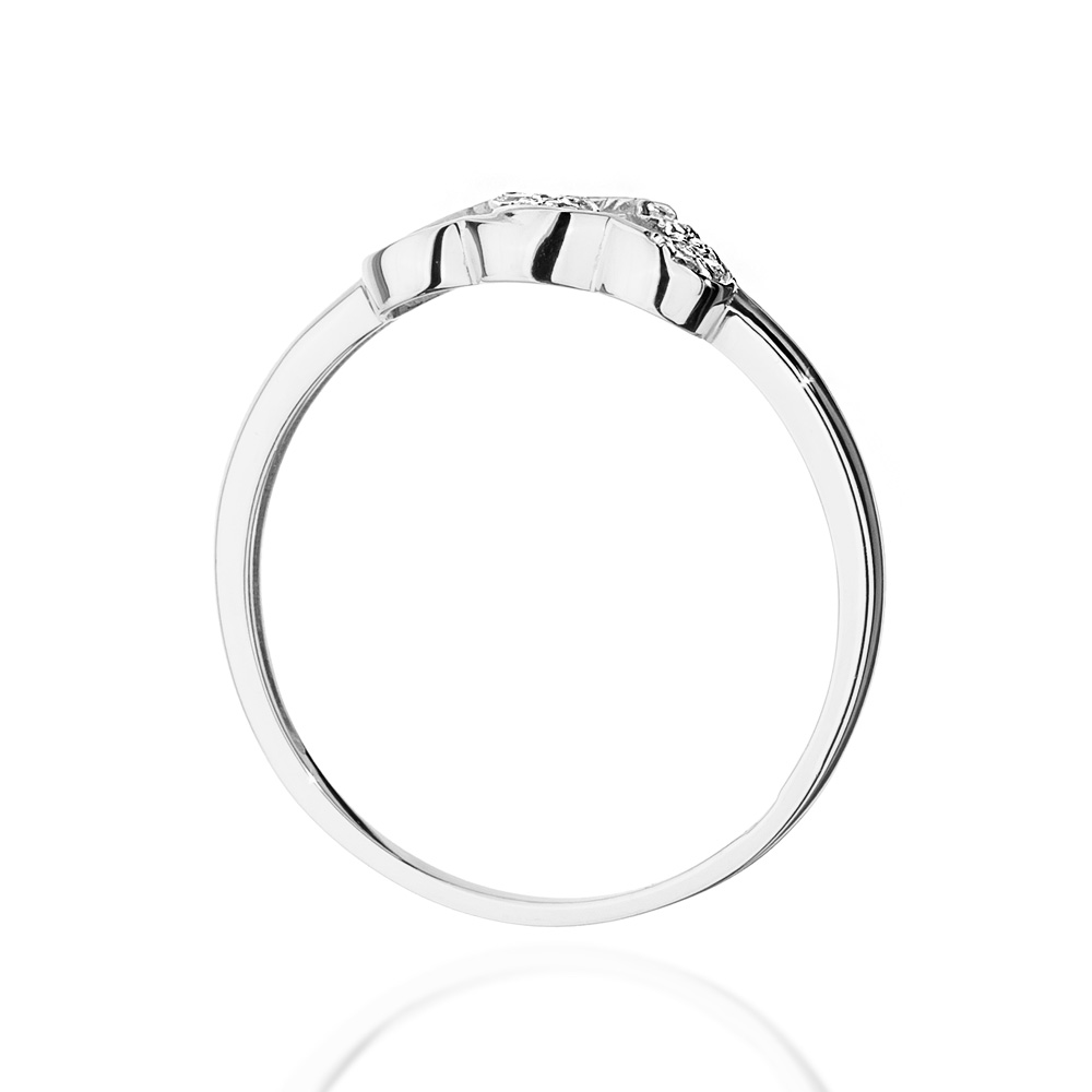 Pierścionek zaręczynowy z białego złota z brylantami 0.06 ct 2