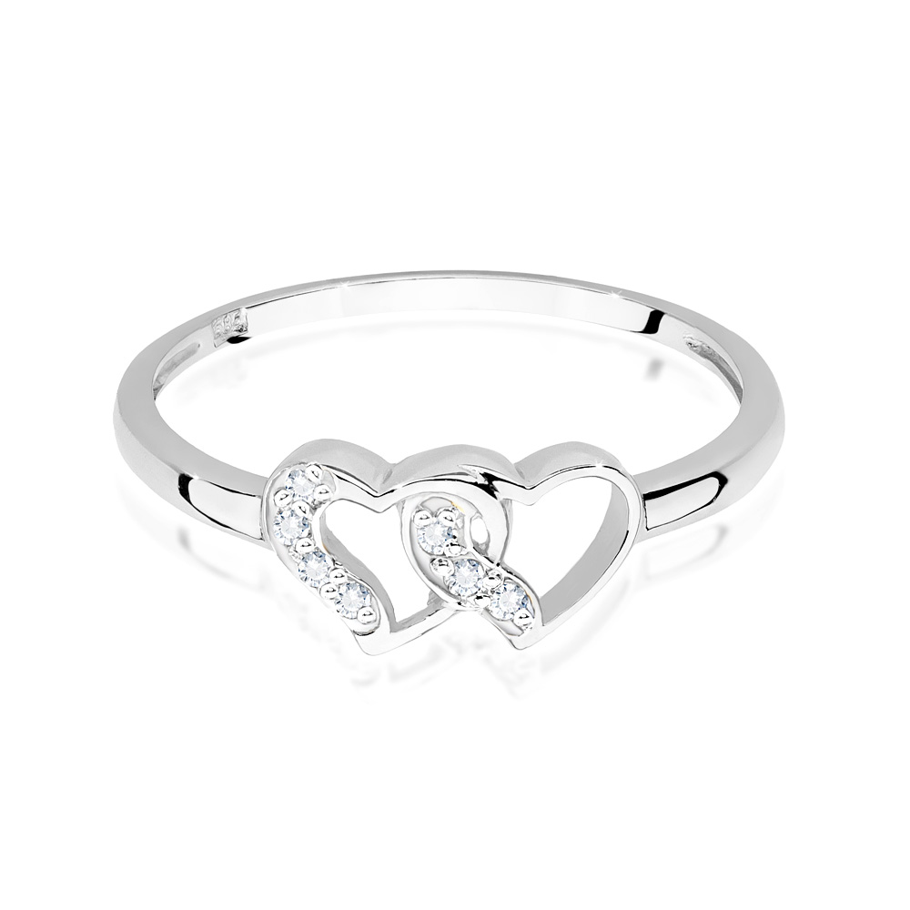 Pierścionek zaręczynowy z białego złota z brylantami 0.06 ct 1