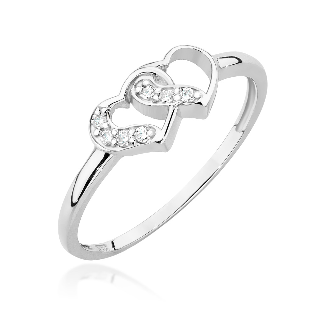 Pierścionek zaręczynowy z białego złota z brylantami 0.06 ct 3