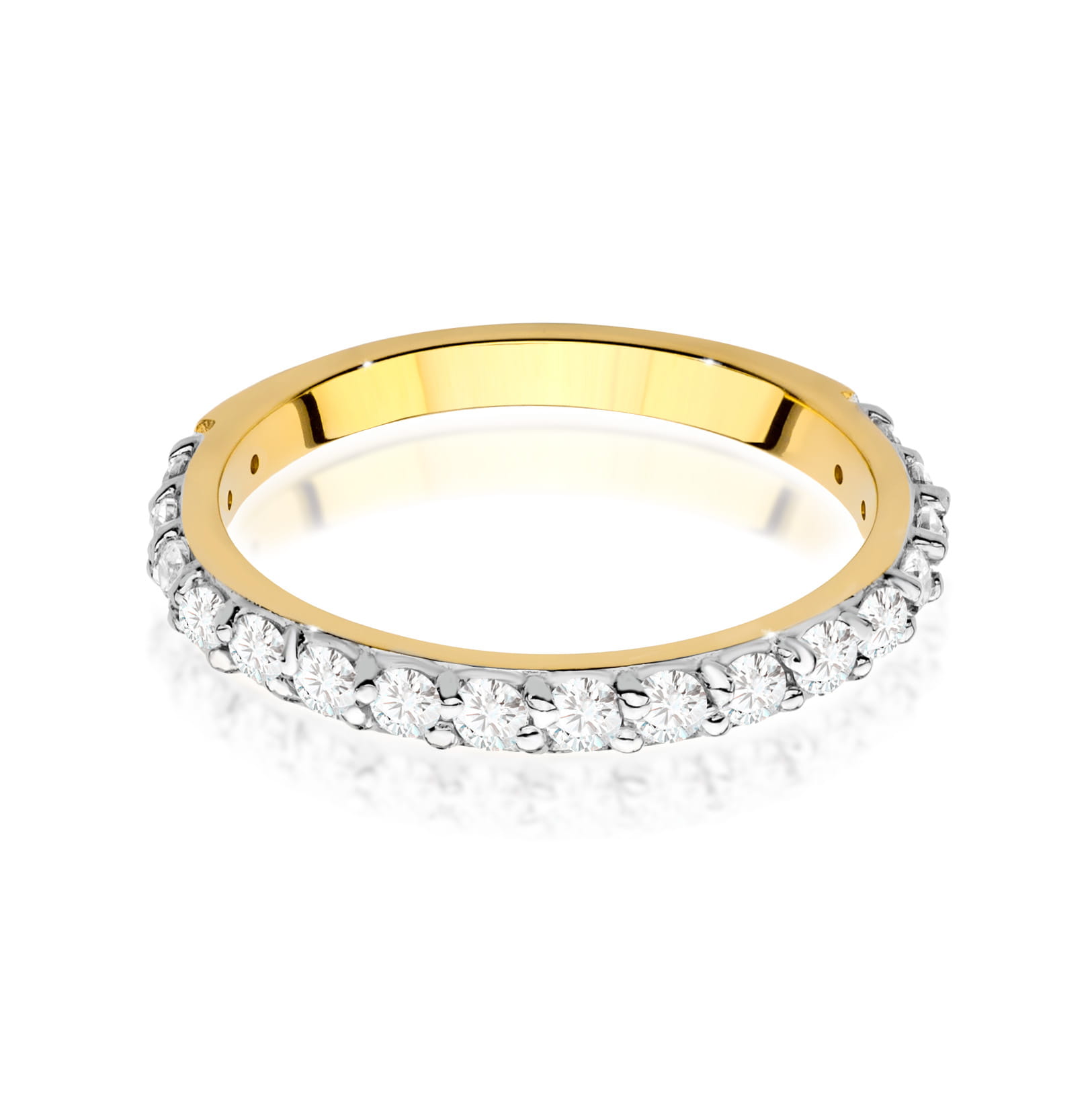Pierścionek obrączka z żółtego złota z brylantami 0.34 ct 3