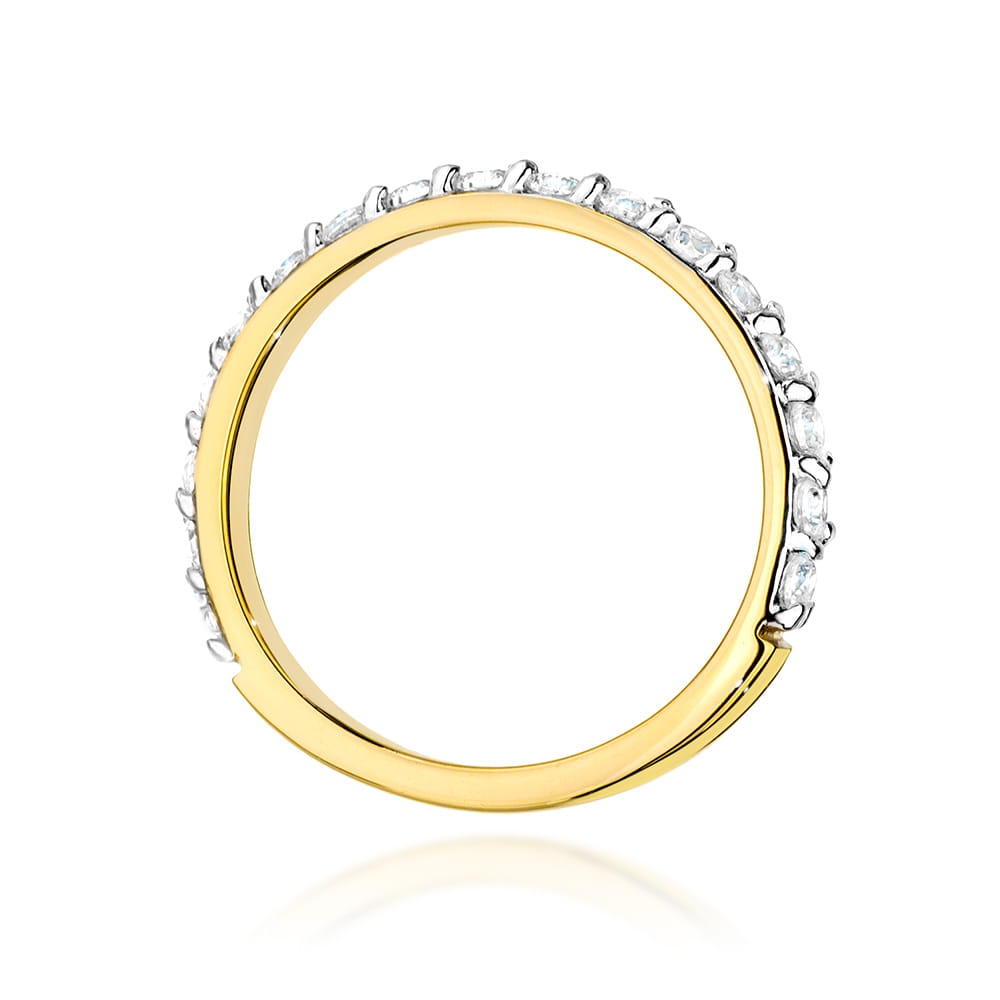 Pierścionek obrączka z żółtego złota z brylantami 0.34 ct 4