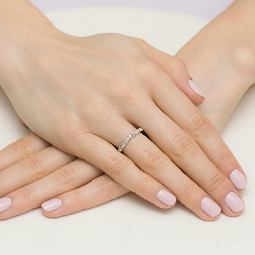 Pierścionek obrączka z żółtego złota z brylantami 0.34 ct 2