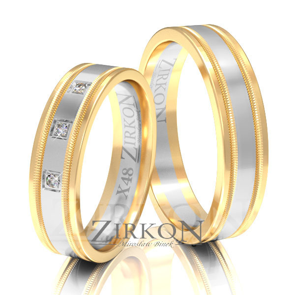 Obrączki ślubne złoto dwukolorowe 5mm próba 585 • X048 1