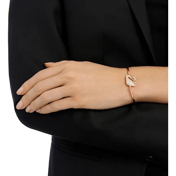Bransoletka SWAROVSKI • Swan Bangle, White, Rose Gold Plating 5142752 2