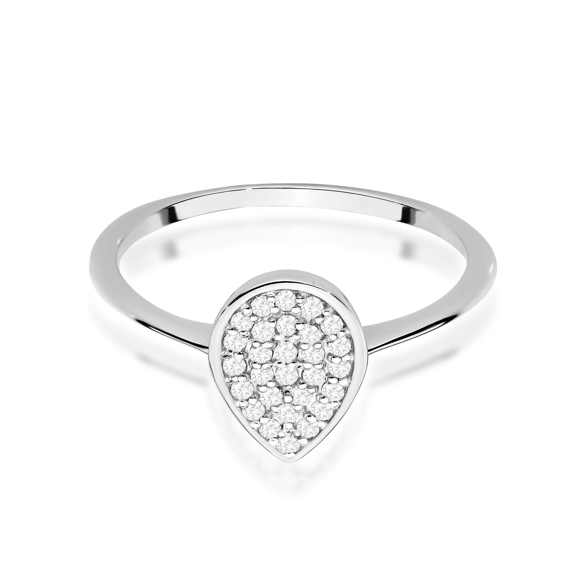 Pierścionek zaręczynowy z białego złota z brylantami 0.14ct 2