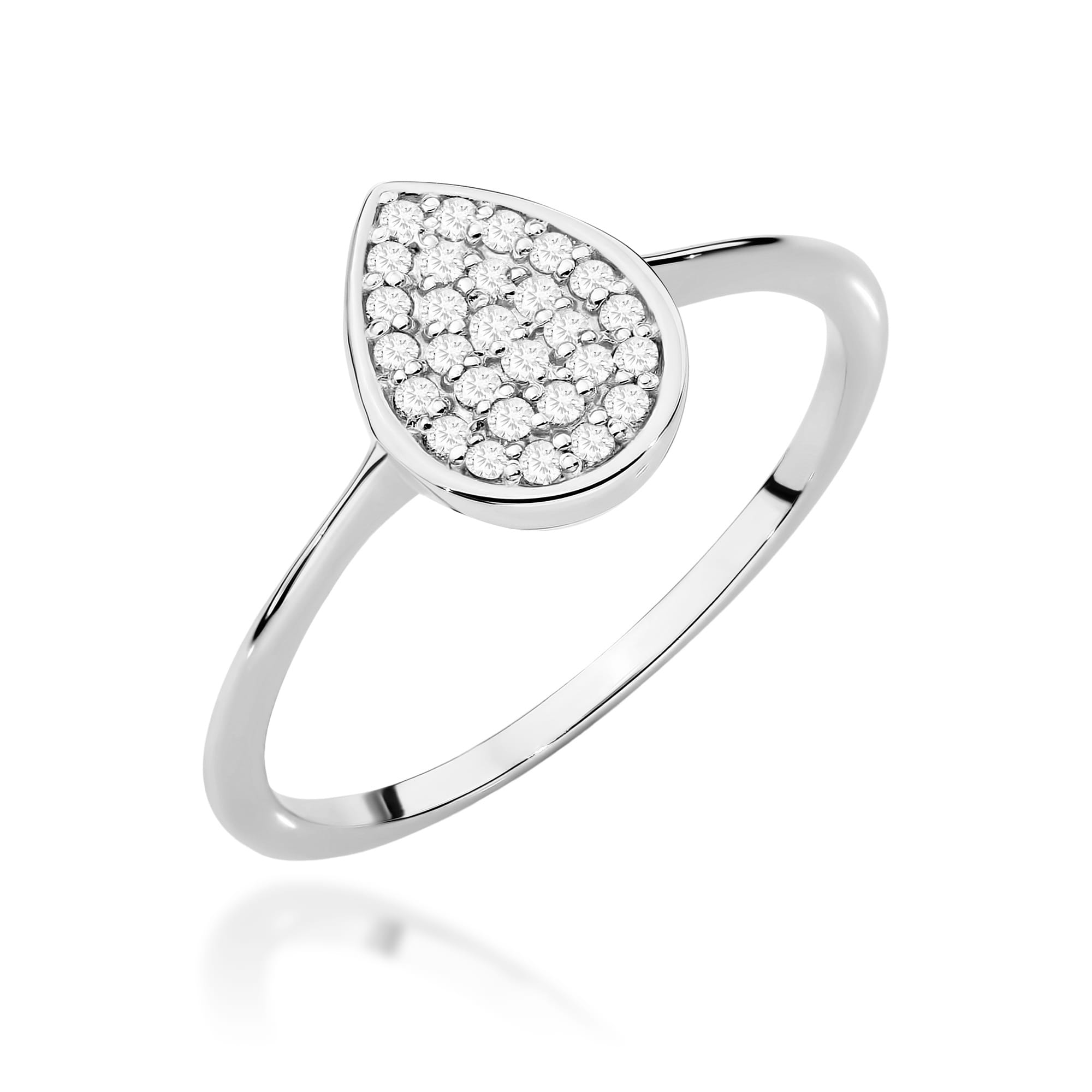 Pierścionek zaręczynowy z białego złota z brylantami 0.14ct 1