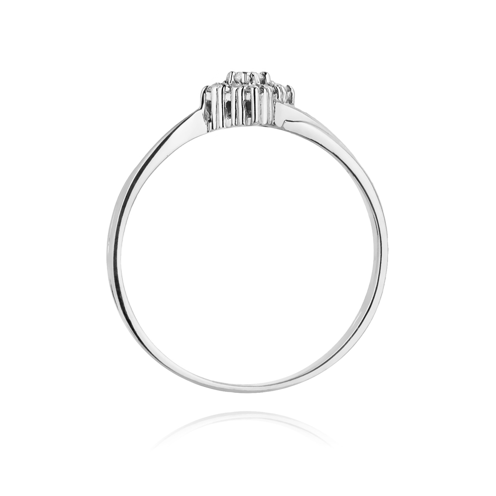 Pierścionek zaręczynowy z białego złotaz brylantami 0.09 ct 1