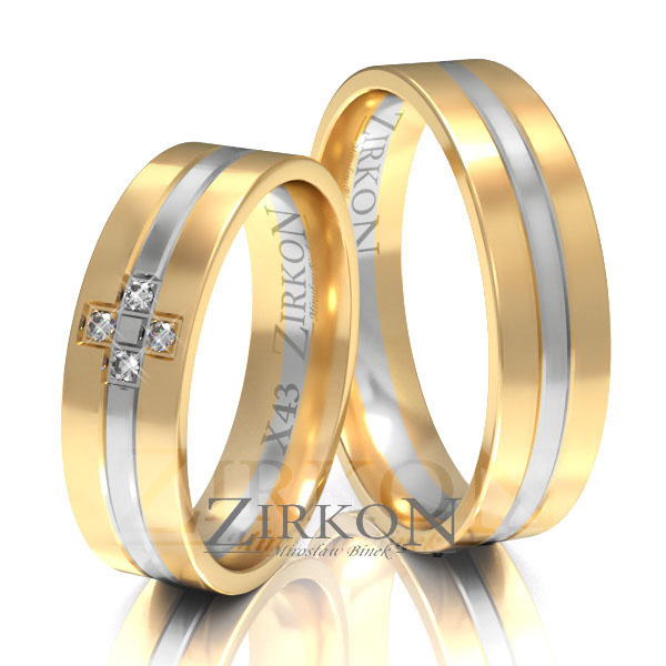 Obrączki ślubne złoto dwukolorowe 5,5mm próba 585 • X043 1