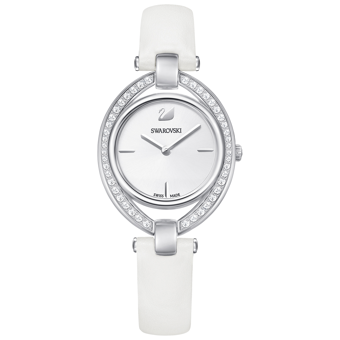 Zegarek Swarovski • Stella Watch, Leather strap, White, Silver tone 5376812 1
