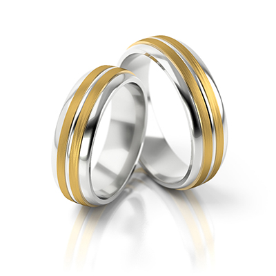 Obrączki ślubne złoto dwukolorowe 6mm próba 333 • XFS156 1