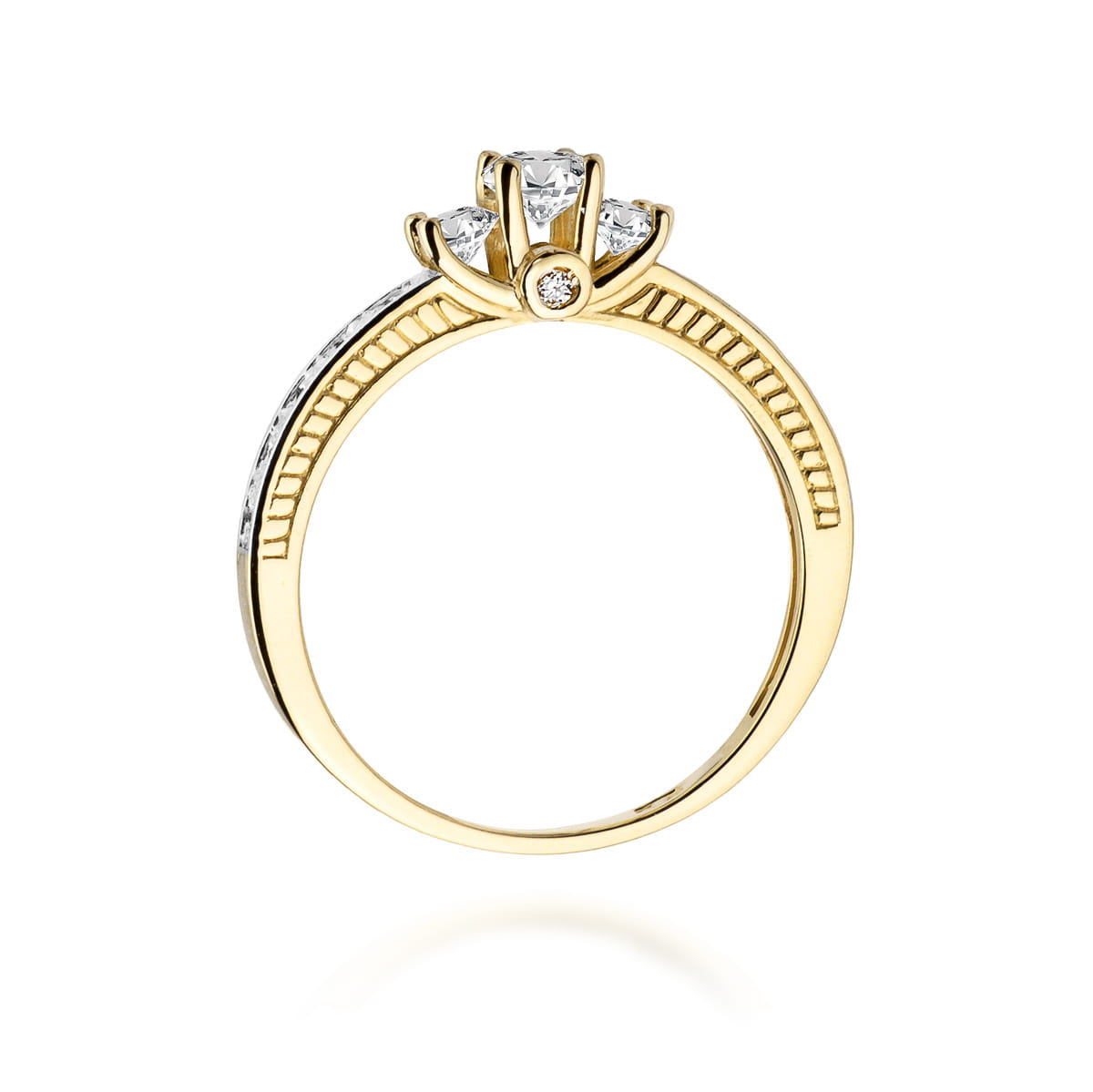 Pierścionek zaręczynowy z zółtego złota z brylantami 0.42 ct 2