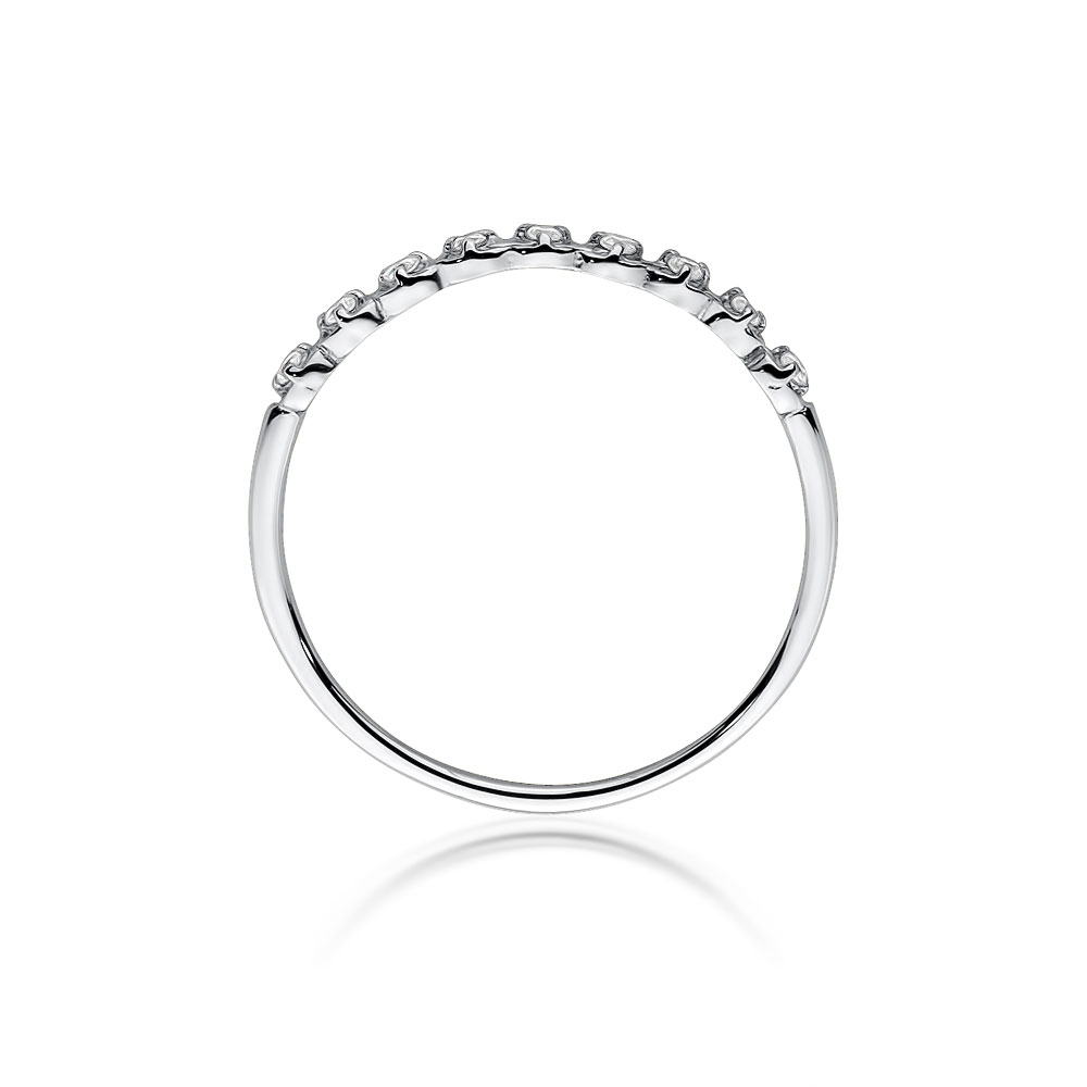 Pierścionek z białego złota z brylantami 0.045 ct 1