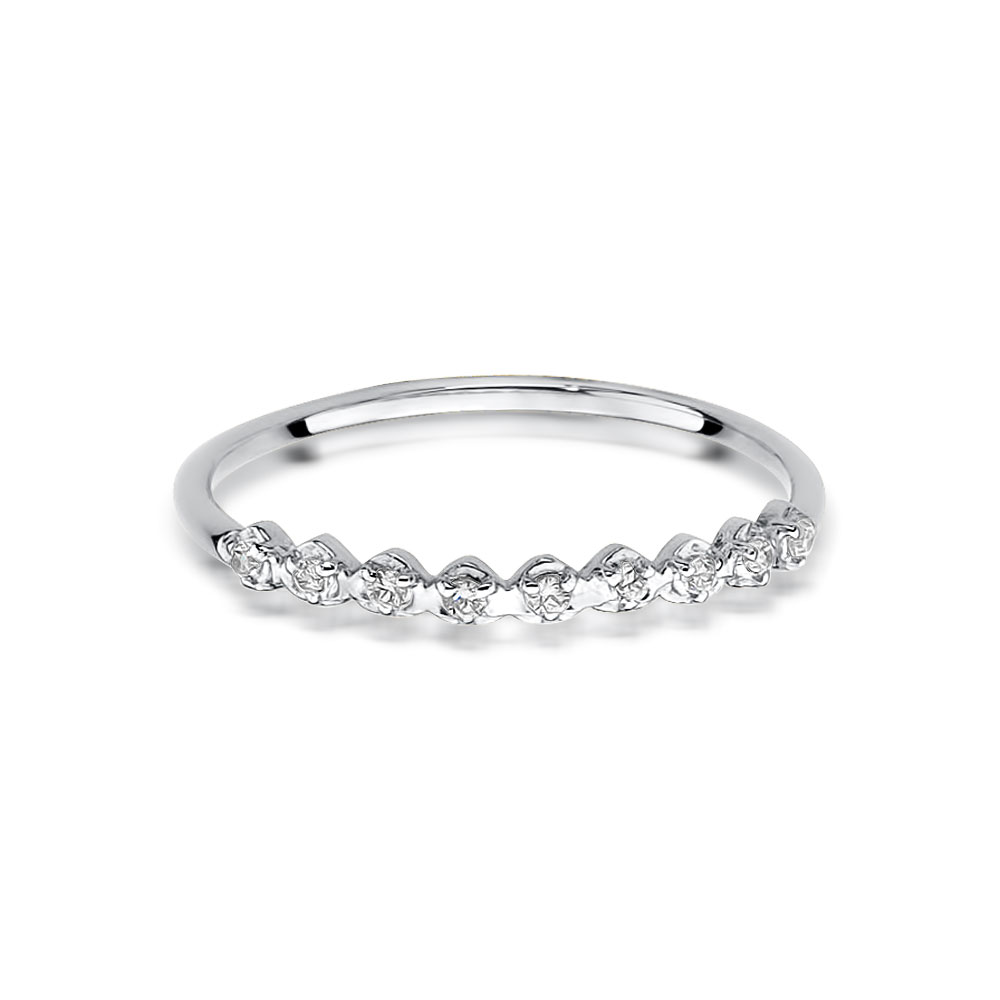 Pierścionek z białego złota z brylantami 0.045 ct 3