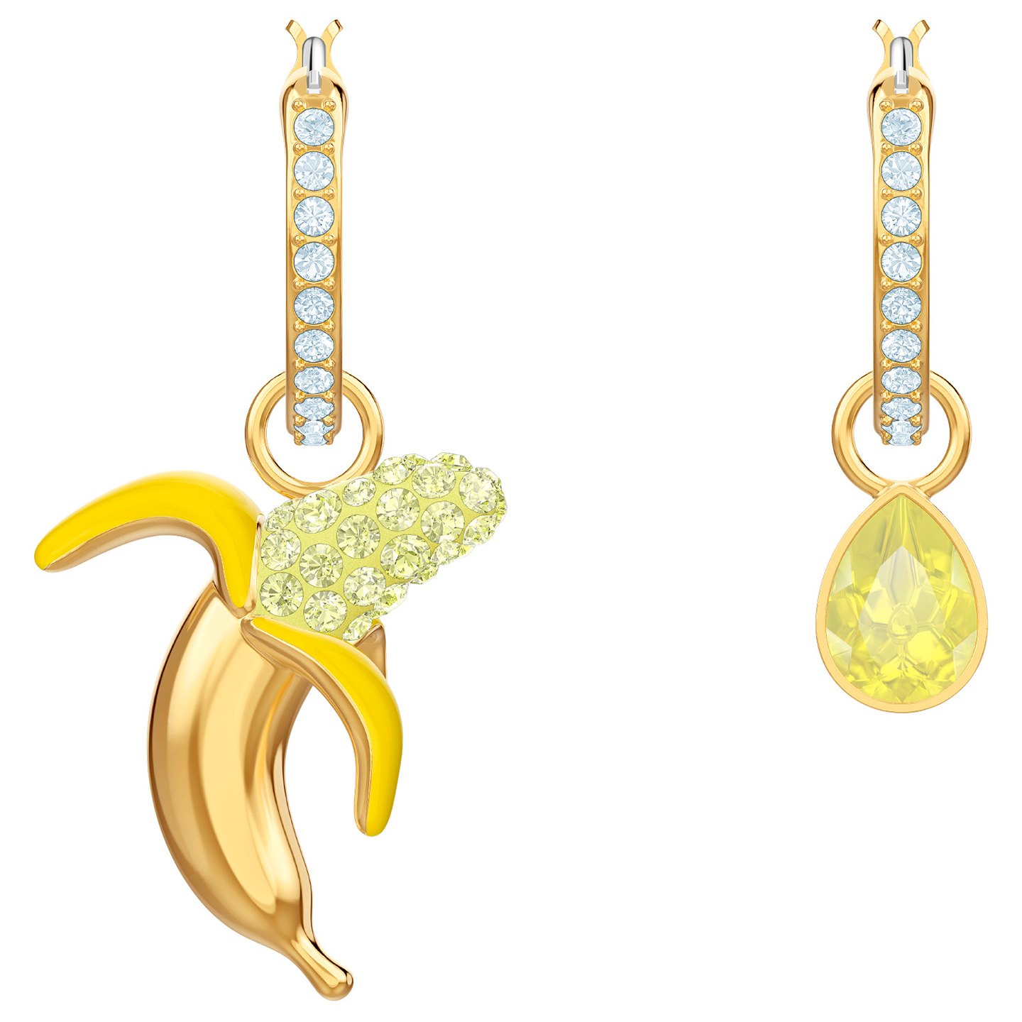 Kolczyki SWAROVSKI • No Regrets Banana Pierced Earrings, Multi-colored, Gold plating 5453571 1