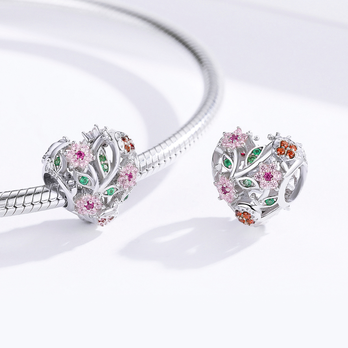 Charms Serce z kwiatami FUG0727 3