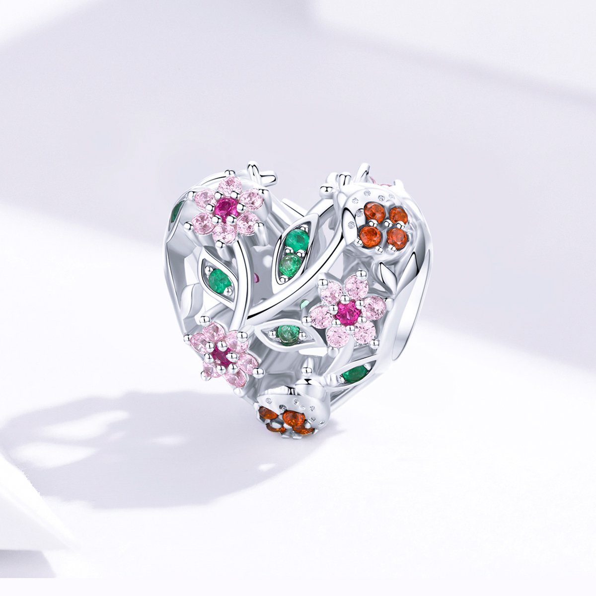Charms Serce z kwiatami FUG0727 2