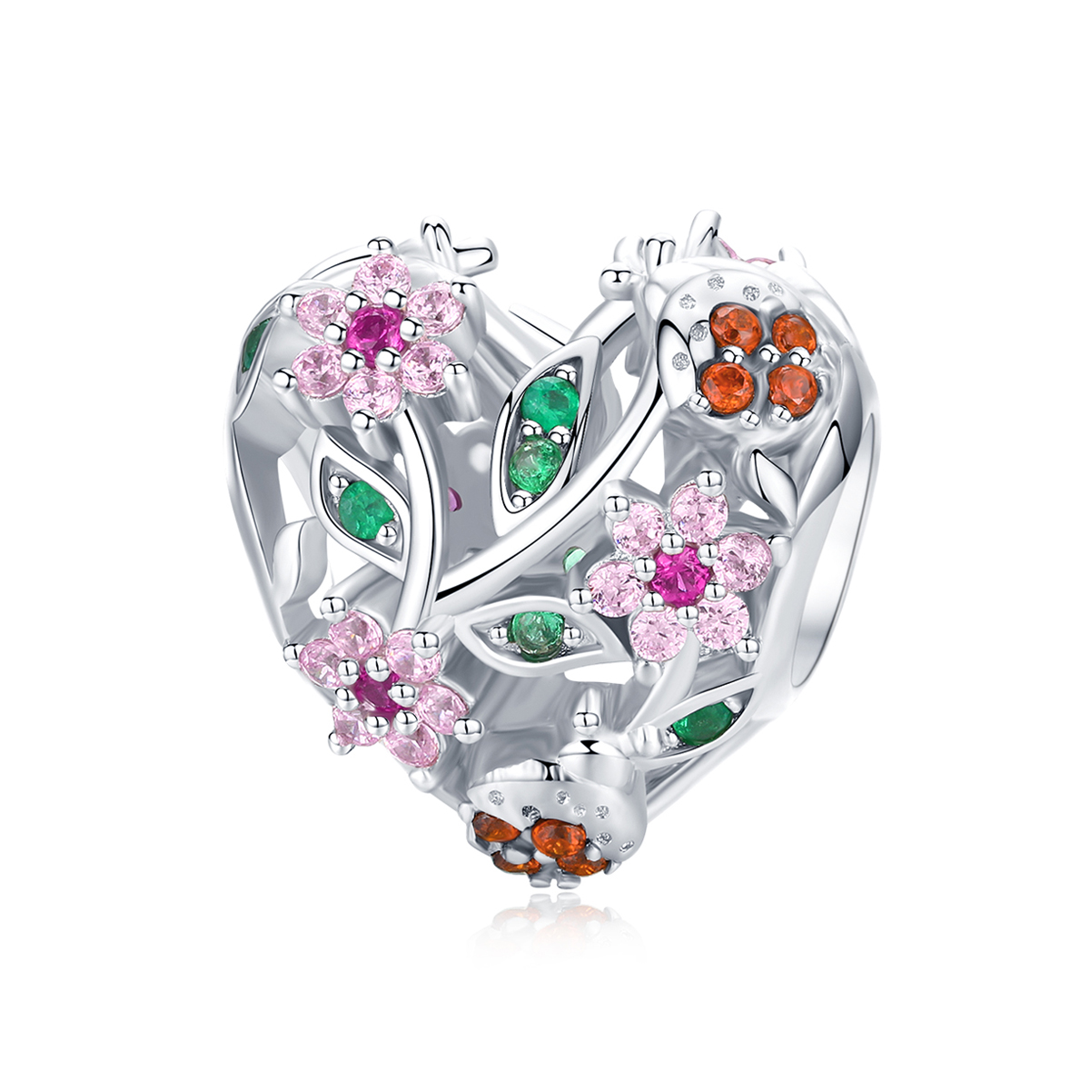 Charms Serce z kwiatami FUG0727 4