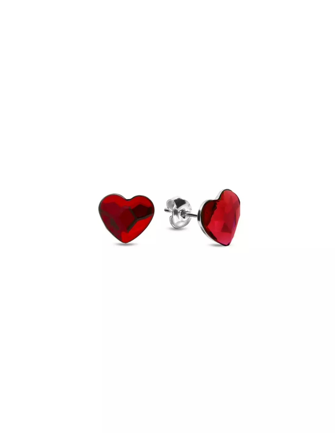 Kolczyki Spark z kryształami Swarovskiego Heart Studs Light Siam K2808LSI 1