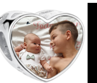 Charms • Zawieszka ze zdjęciem • Serce • Granatowa cyrkonia 2
