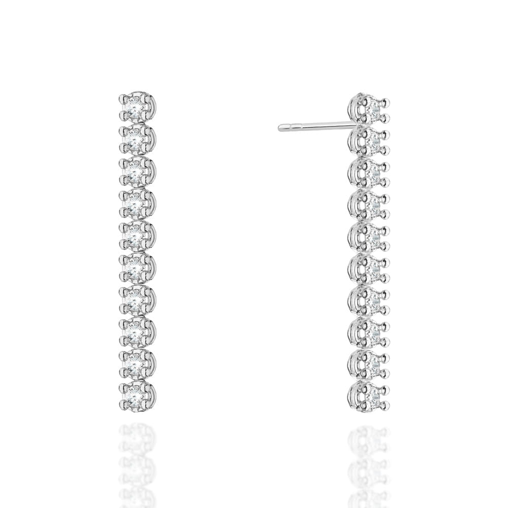 Kolczyki z białego złota z brylantami FKO-33448-B585-B0.80 2