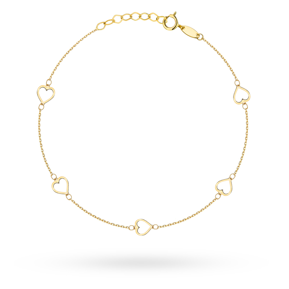 Bransoletka złota kontur serca FUG2-B00990-585 1