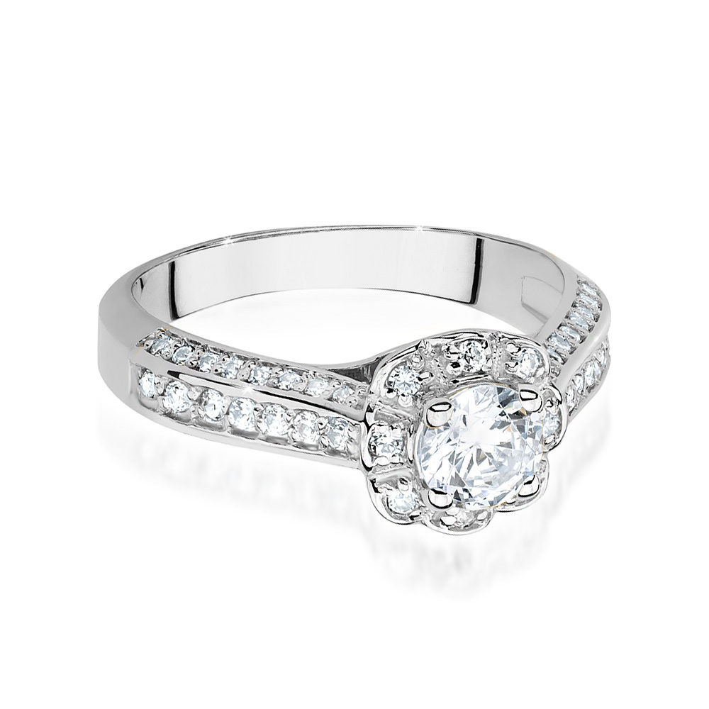 Pierścionek zaręczynowy z białego złota z brylantami 0.85 ct 2