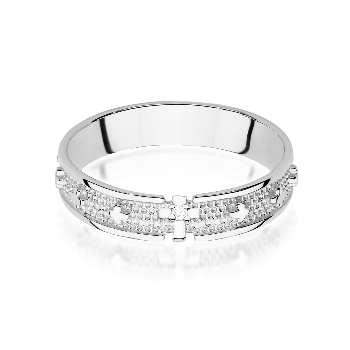 Pierścionek różaniec na palec z diamentem 0.0086 ct F580-B585-B0.0086 2