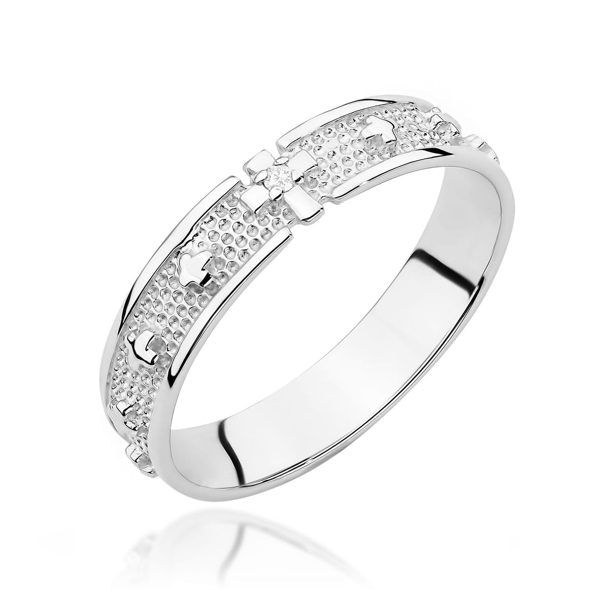 Pierścionek różaniec na palec z diamentem 0.0086 ct F580-B585-B0.0086 3