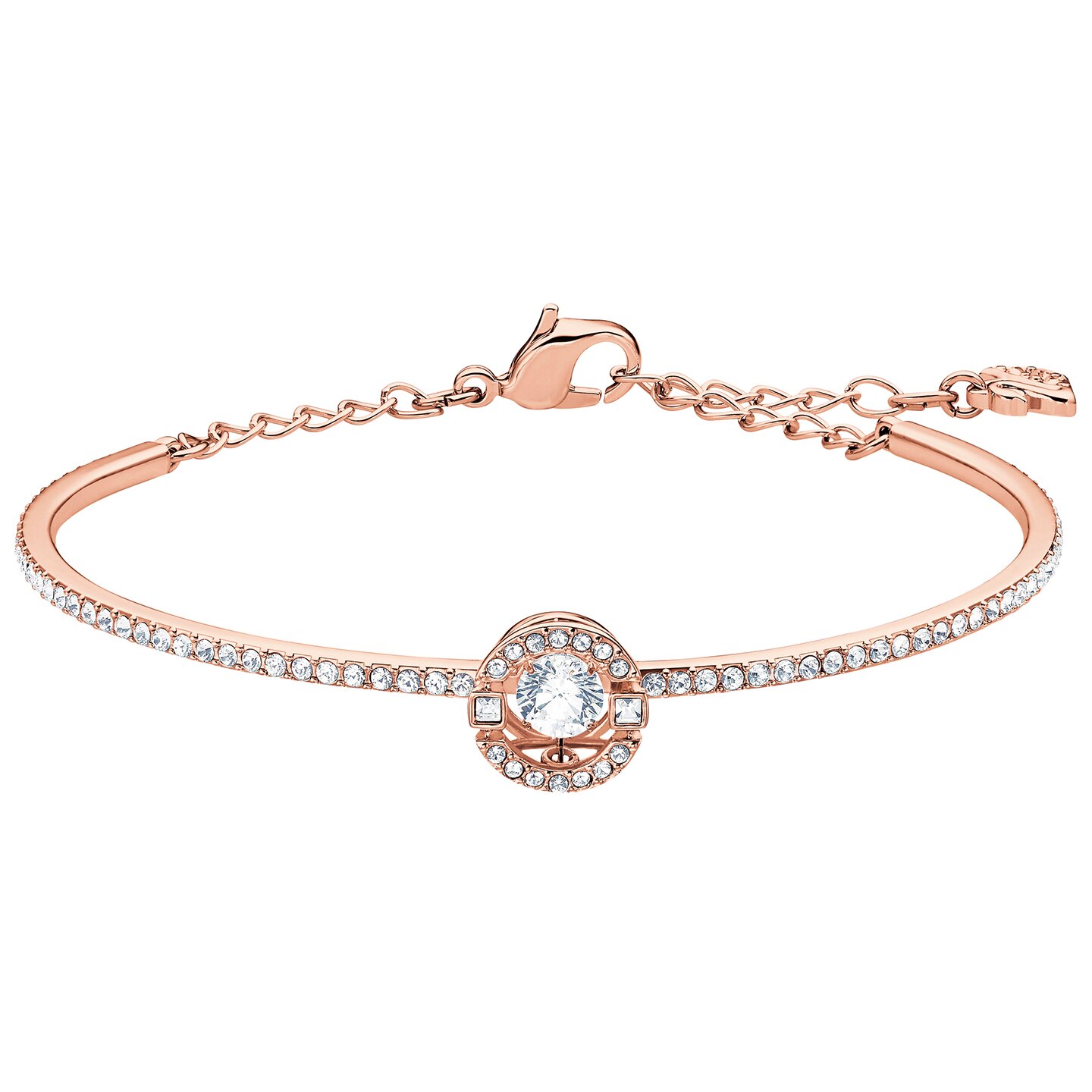 Bransoletka SWAROVSKI • Sparkling Dance Bangle, White, Rose-gold tone plated 5497483 1