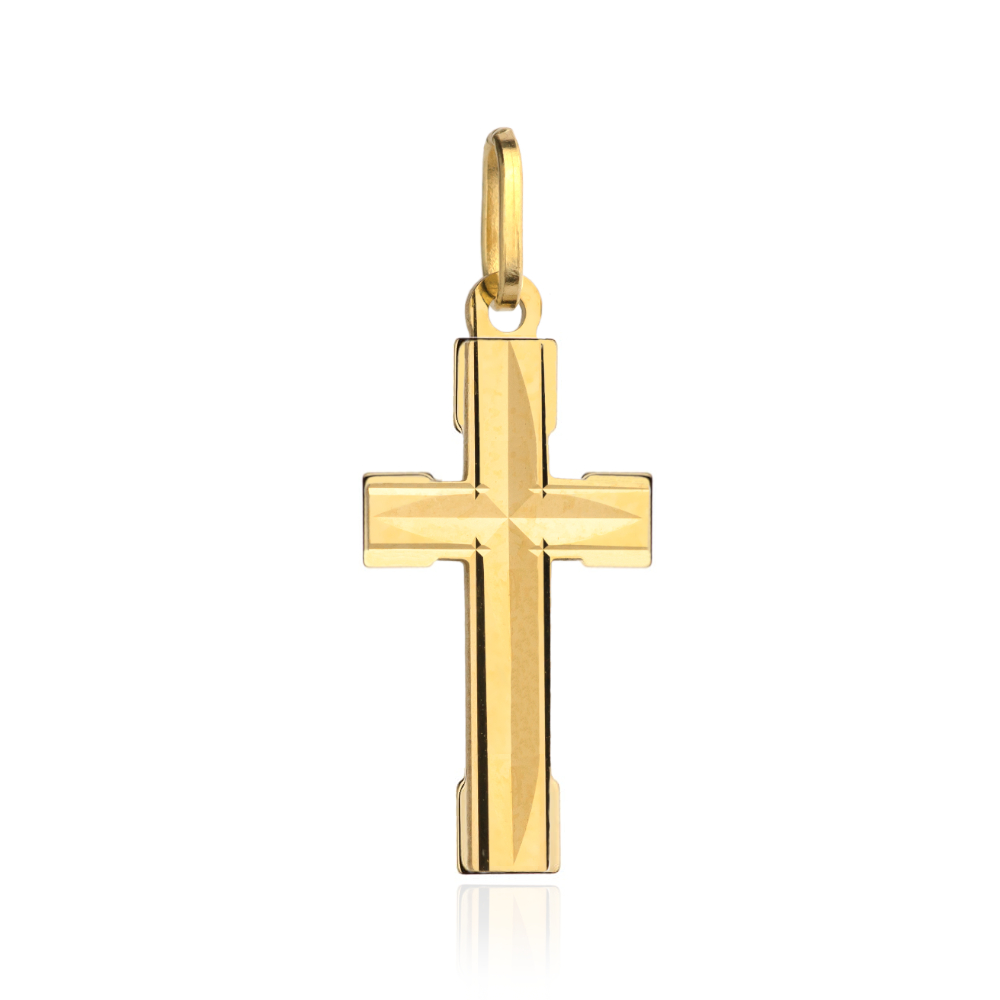 Złoty krzyżyk żłobiony FUG4-9-C00125-2 1