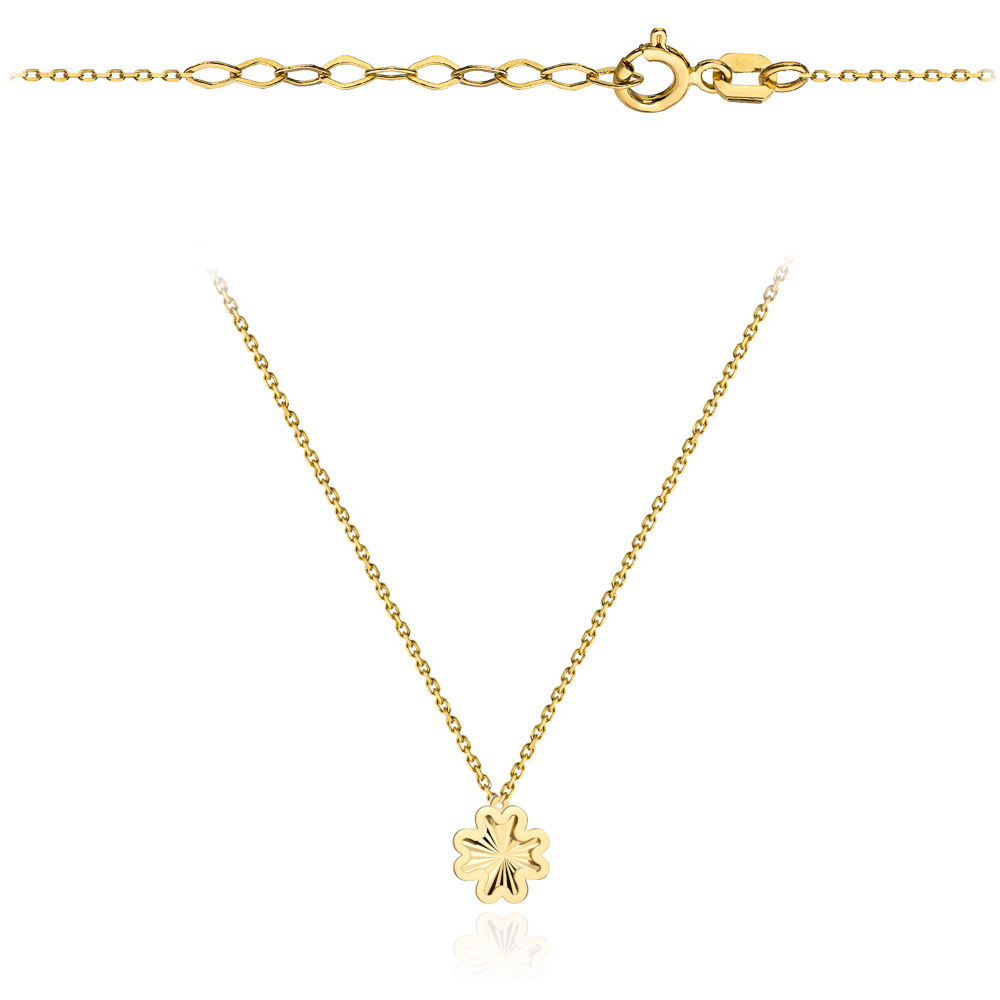 Naszyjnik złoty diamentowana koniczynka FUG3-N00695-375 1