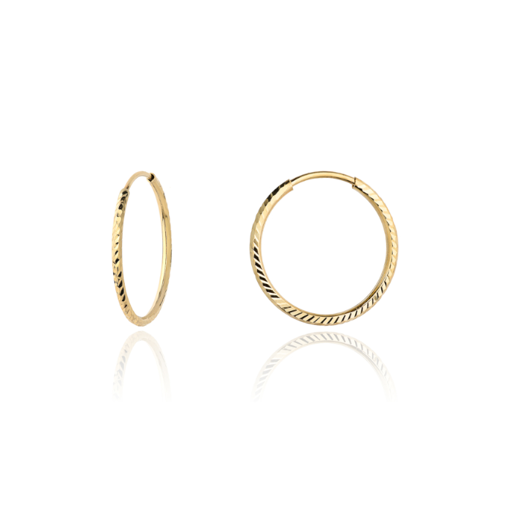 Kolczyki złote diamentowane kółka 2,2cm FUG7-25-K00925-2 1