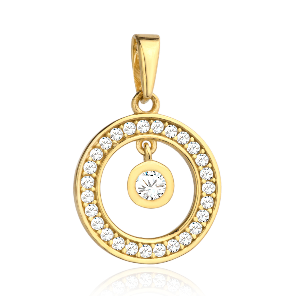 Zawieszka złota ring z cyrkoniami FUG6-21-Z00465-2 1