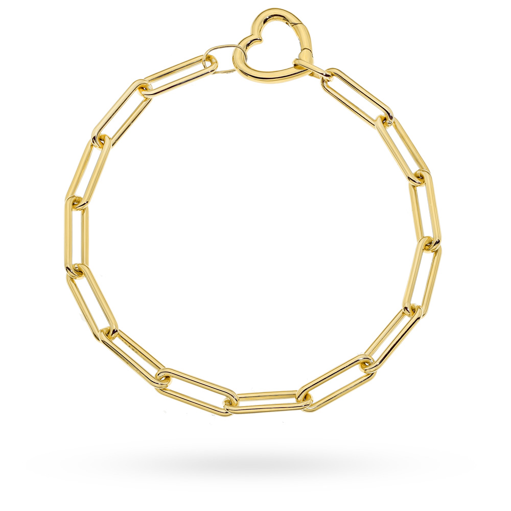 Bransoletka złota długie ogniwa i serce FUG2-B01057-585 1
