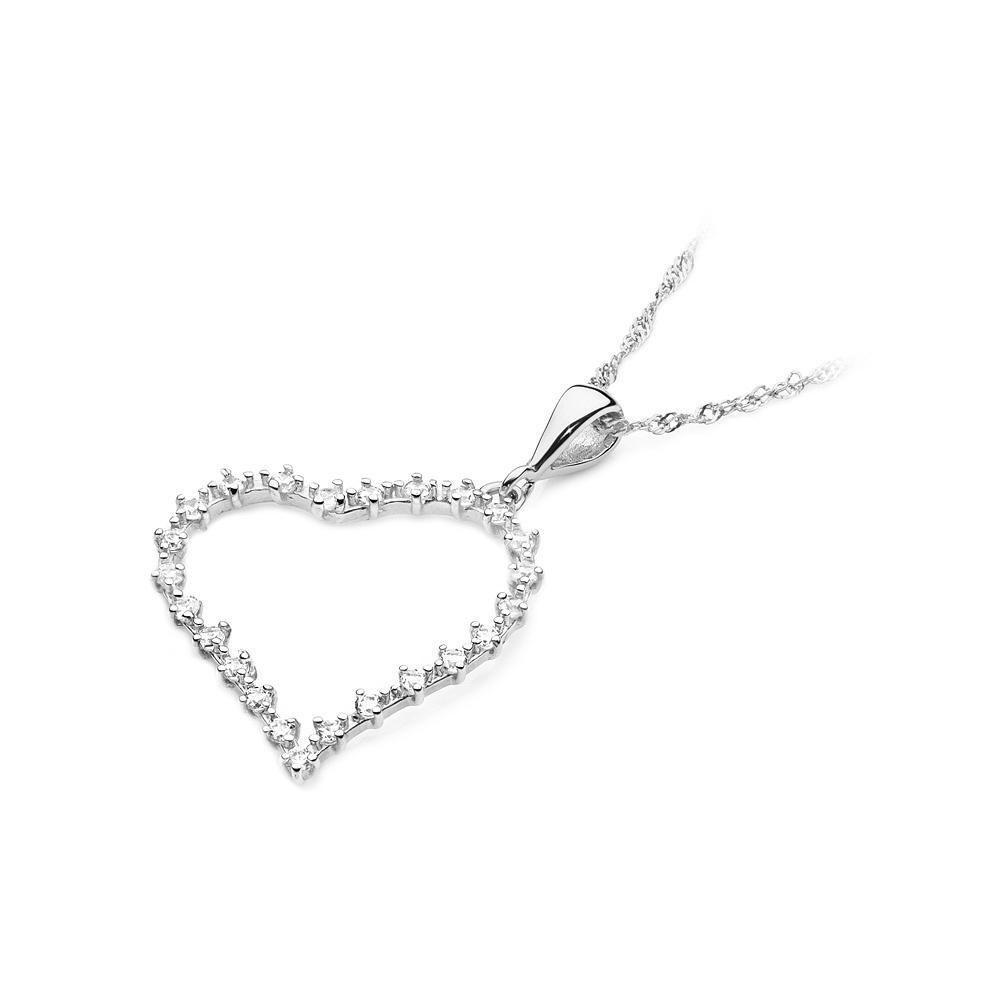Zawieszka serce z białego złota z brylantami 0.35 FS17-B585-B0.35 1