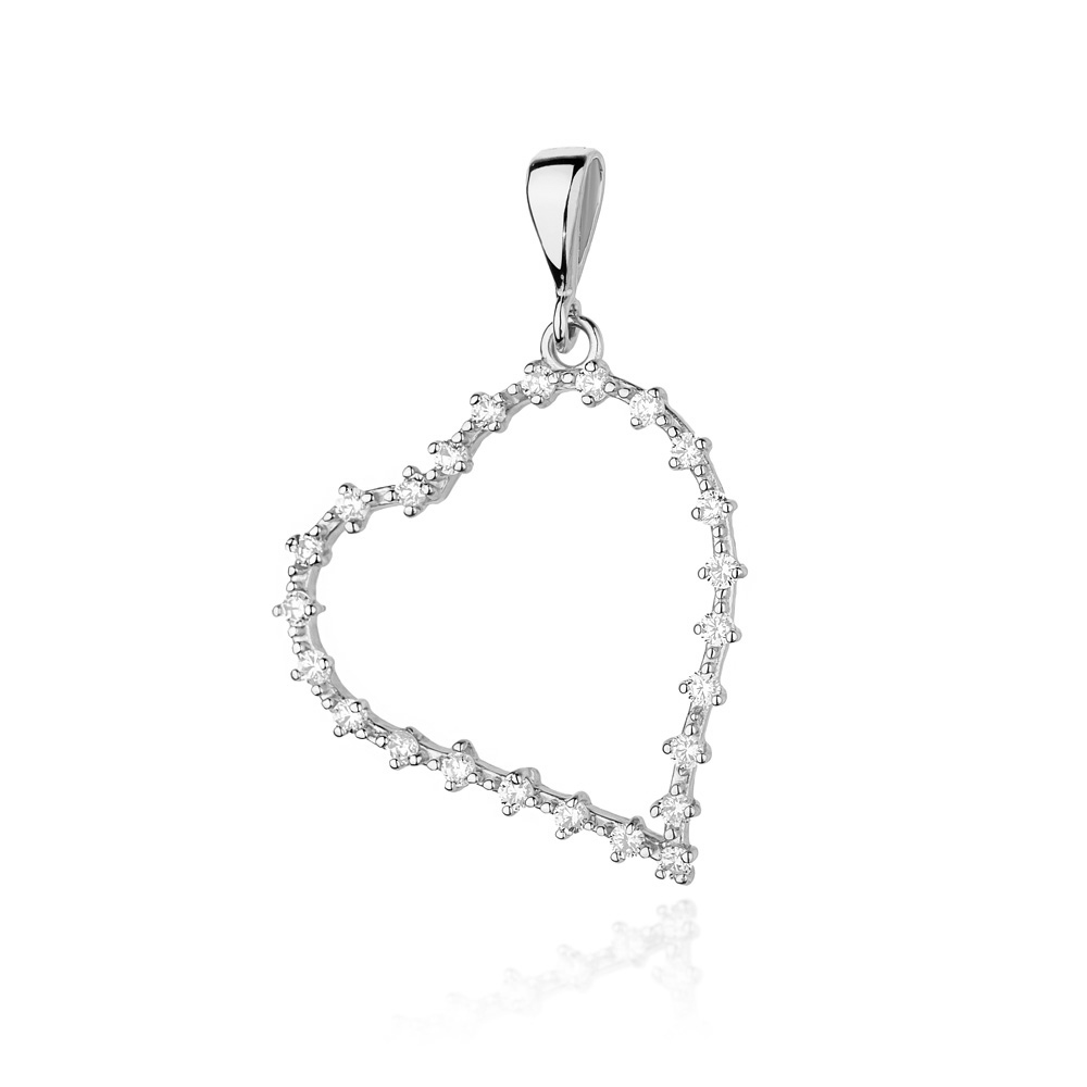 Zawieszka serce z białego złota z brylantami 0.35 FS17-B585-B0.35 2
