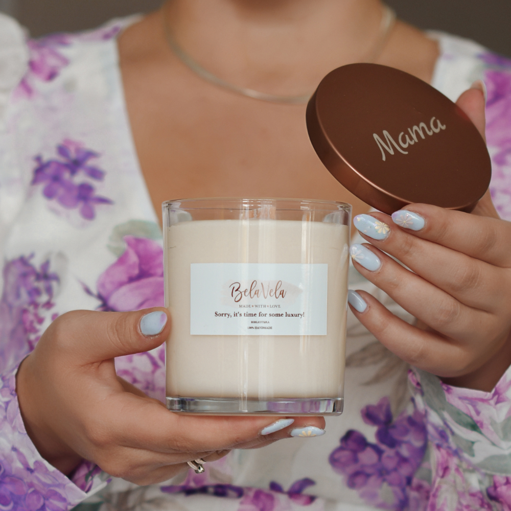 Świeca sojowa zapachowa wegańska PIWONIA 300ml grawer gratis 2