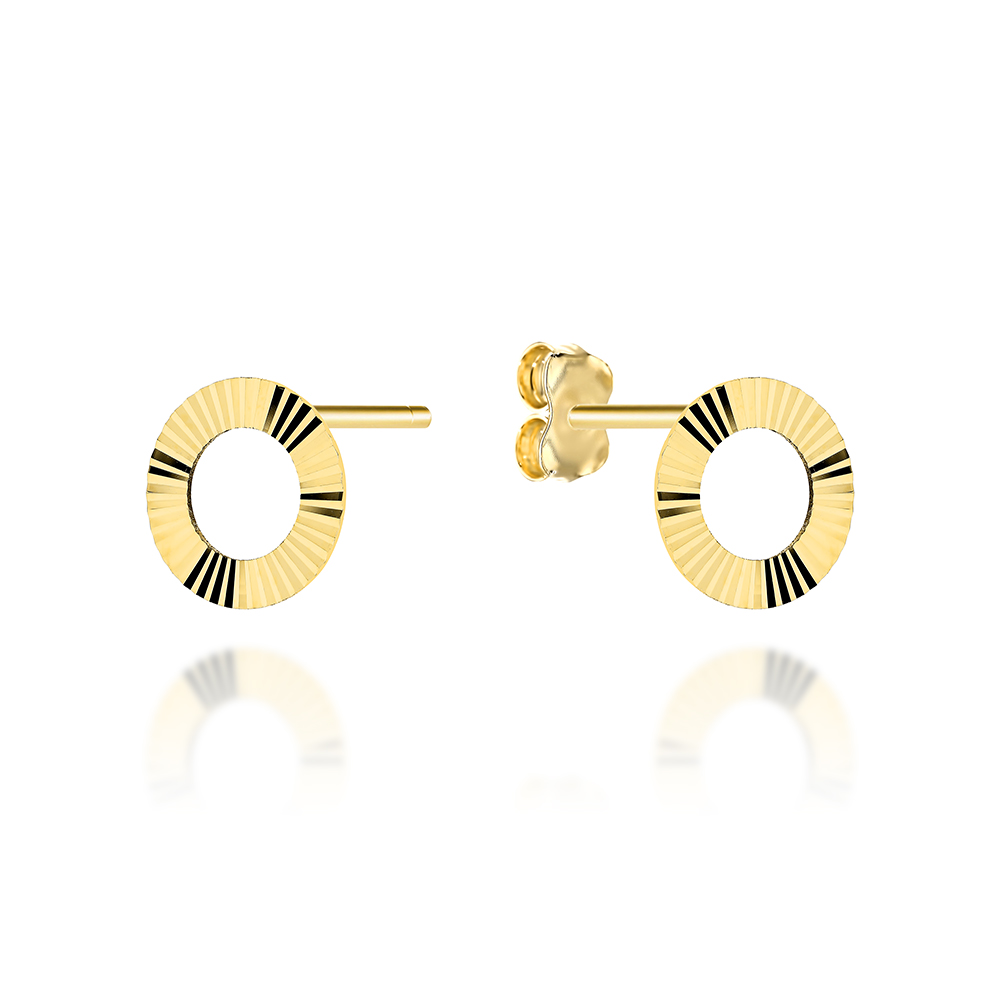 Kolczyki złote diamentowany ring FUG7-K01727-585 1