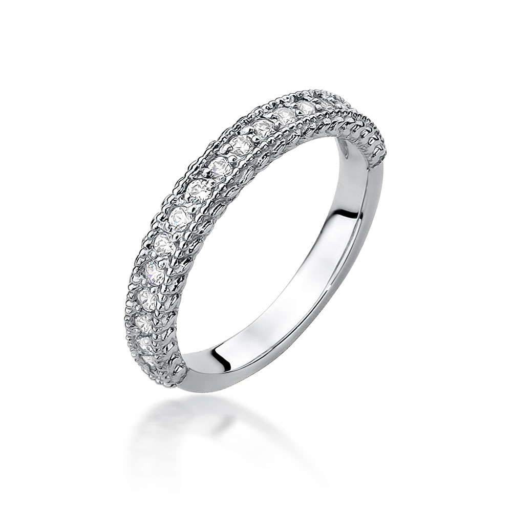 Pierścionek z białego złota z brylantami 0.24 ct 2