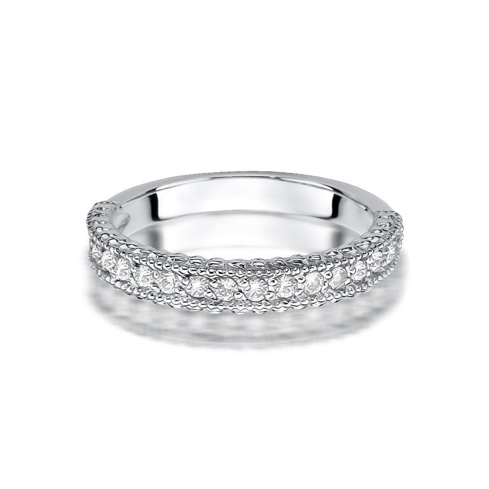 Pierścionek z białego złota z brylantami 0.24 ct 3