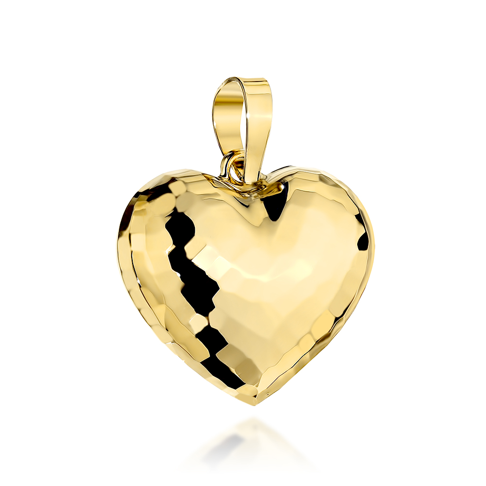 Zawieszka złota wypukłe diamentowane serce FUG6-Z00664-585 1