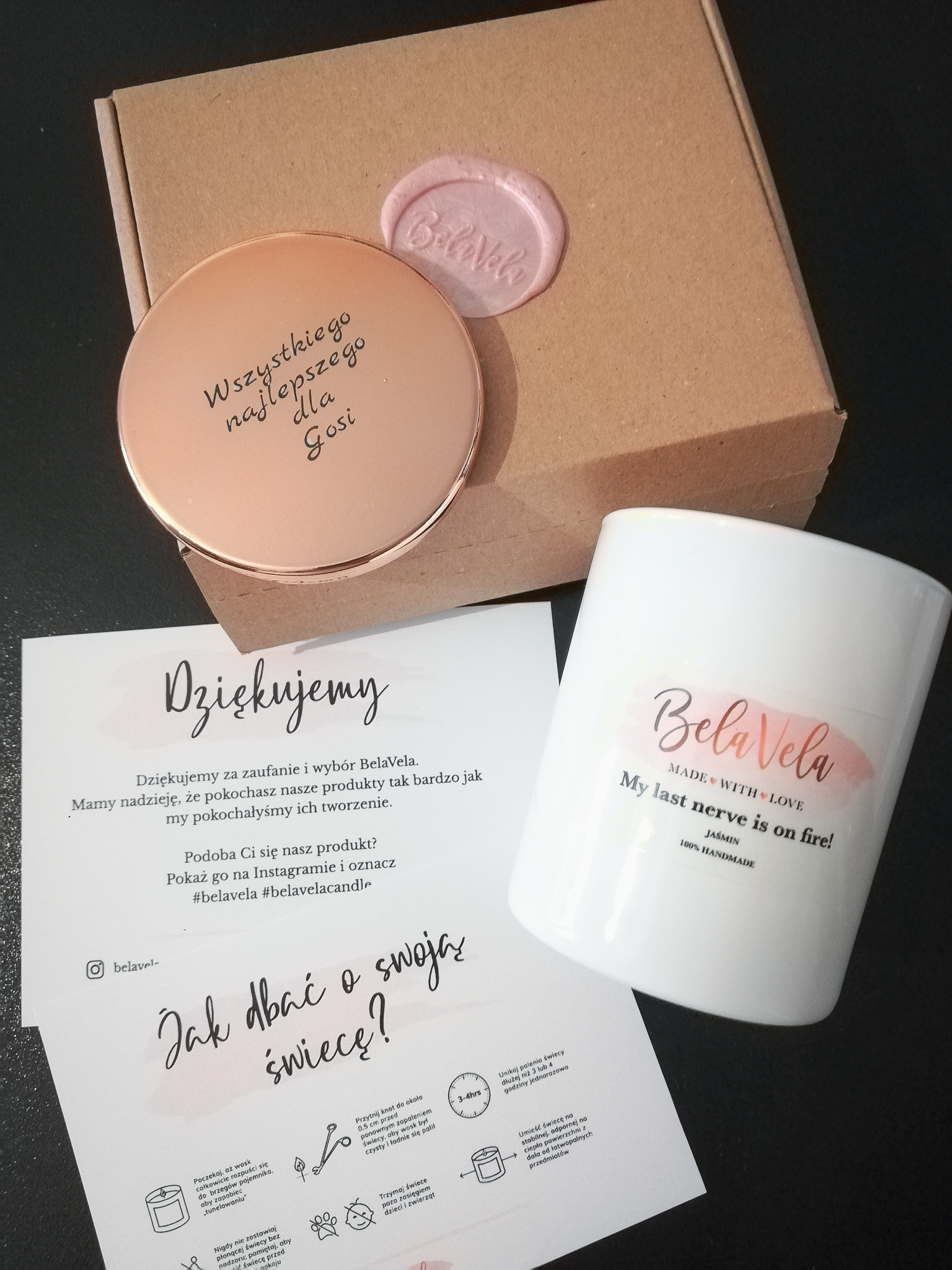 Świeca sojowa zapachowa wegańska POMARAŃCZA 200ml grawer gratis 5