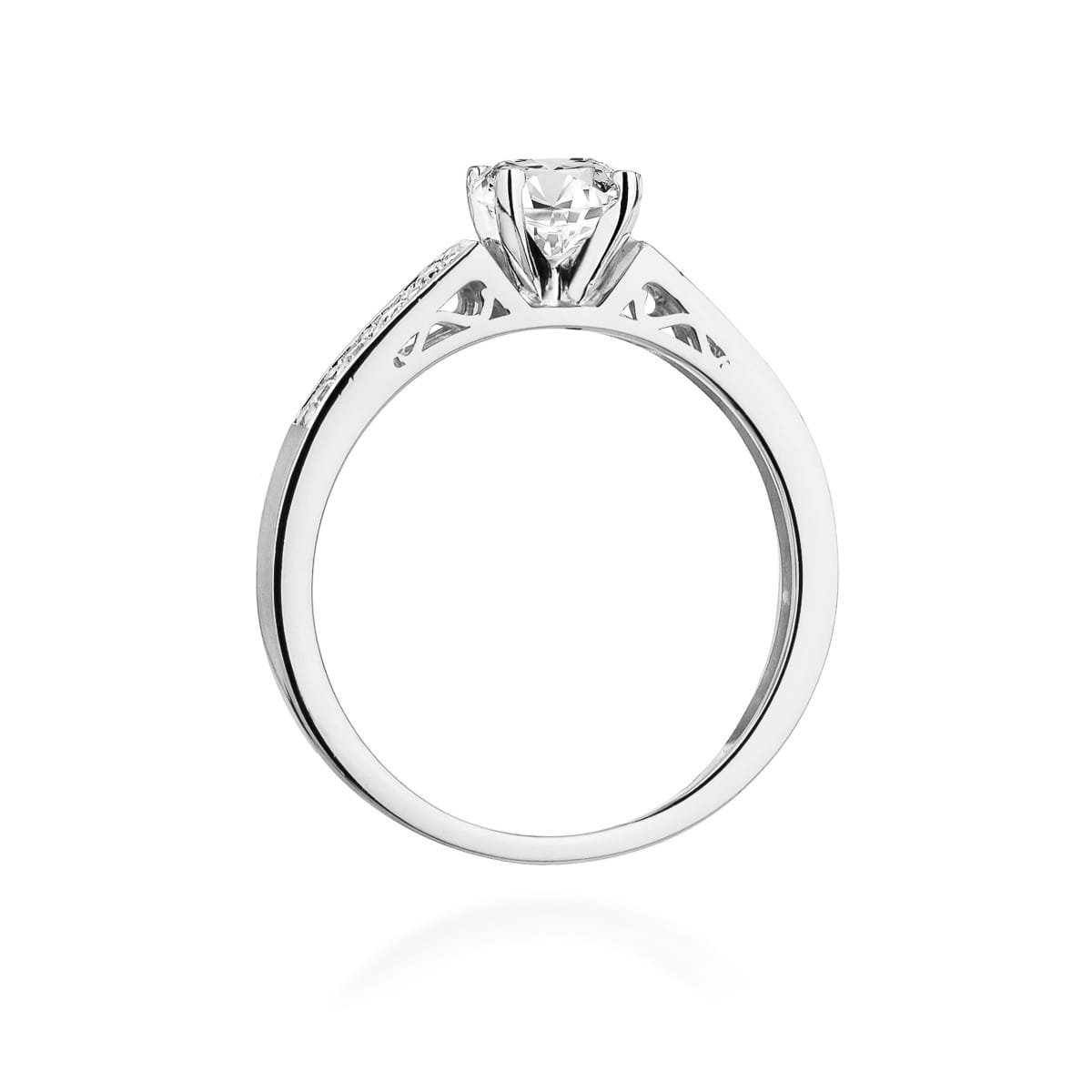 Pierścionek zaręczynowy z białego złota z brylantem 0.42 ct 2