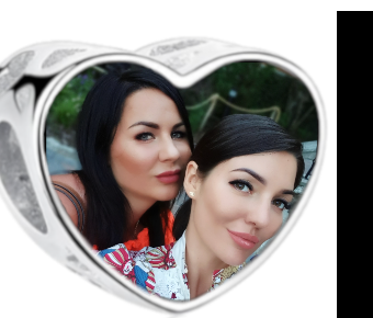 Charms • Zawieszka ze zdjęciem i grawerem • Serce ażurowe 2