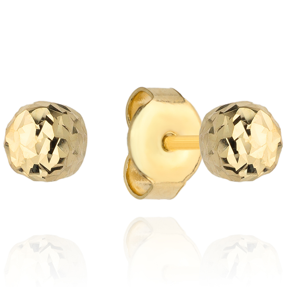 Kolczyki złote kulki diamentowane 8mm FUG7-17-K00747-2 1