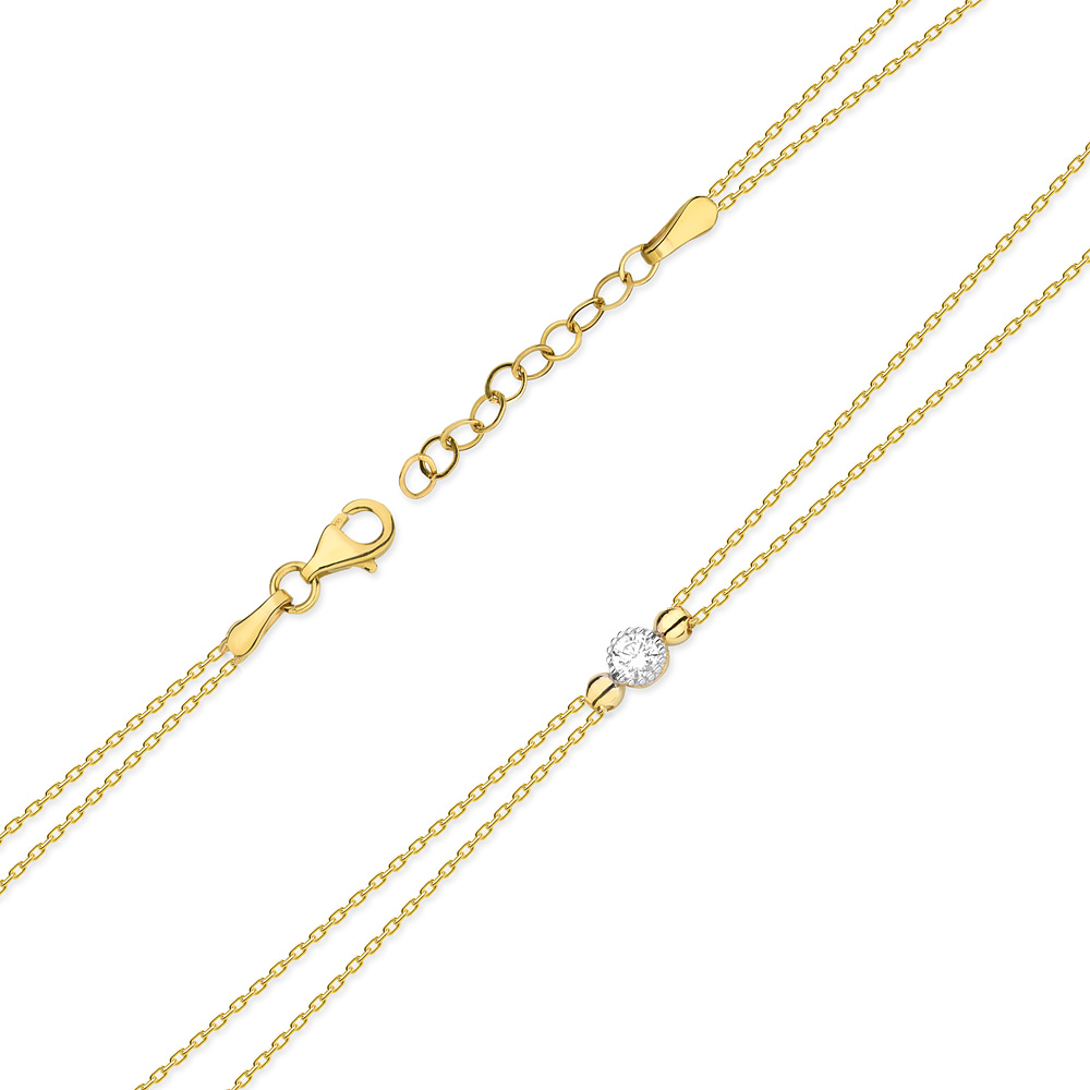 Złota bransoletka z diamentami FB-004-585-B0.10 2