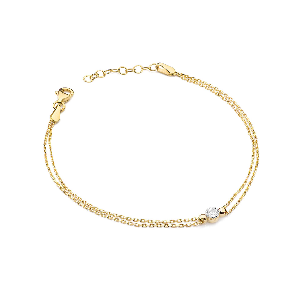 Złota bransoletka z diamentami FB-004-585-B0.10 1