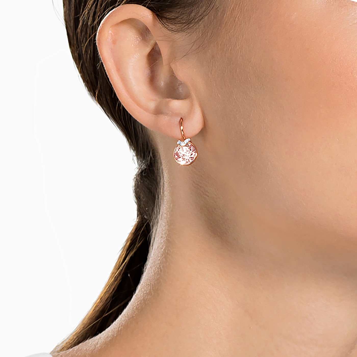Kolczyki SWAROVSKI • Bella V Pierced Earrings, Pink, Rose 5299318 2